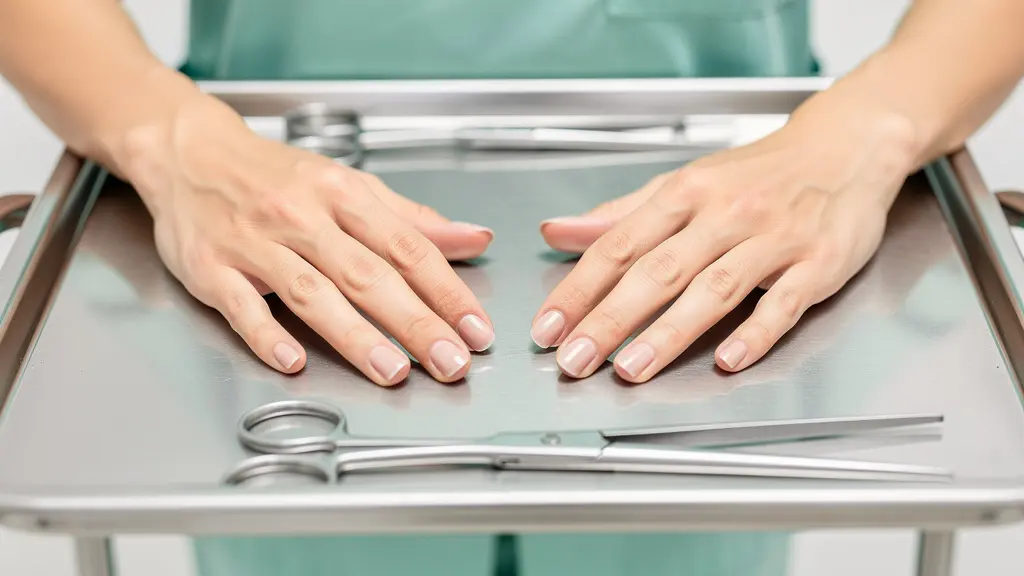 Side-by-side comparison of appropriate nail shapes for healthcare workers