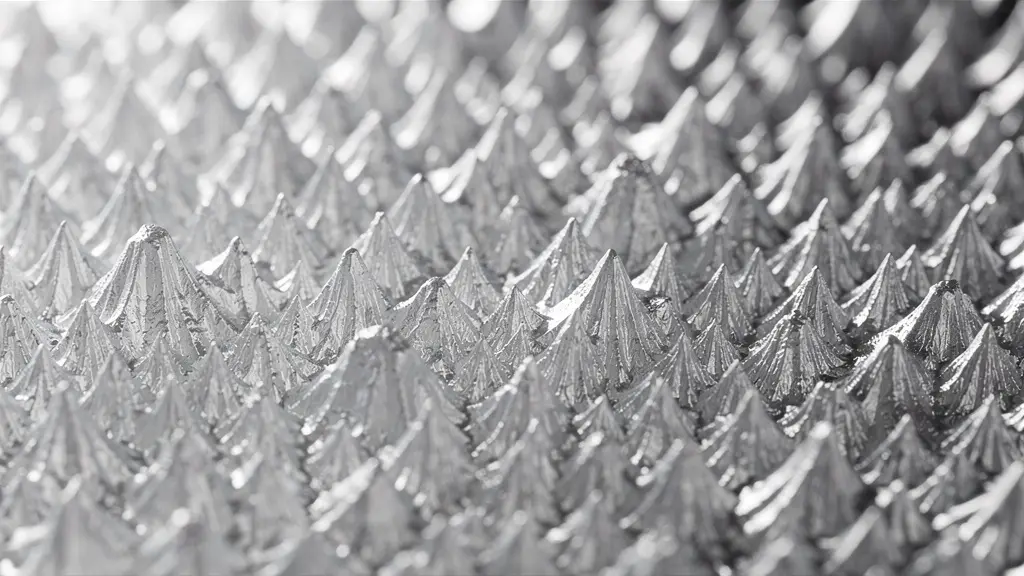 Extreme macro photograph showing the etched surface texture of a Czech glass nail file