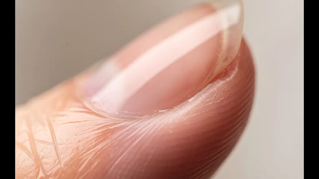 Extreme macro shot of nail cuticle area showing authentic texture and detail