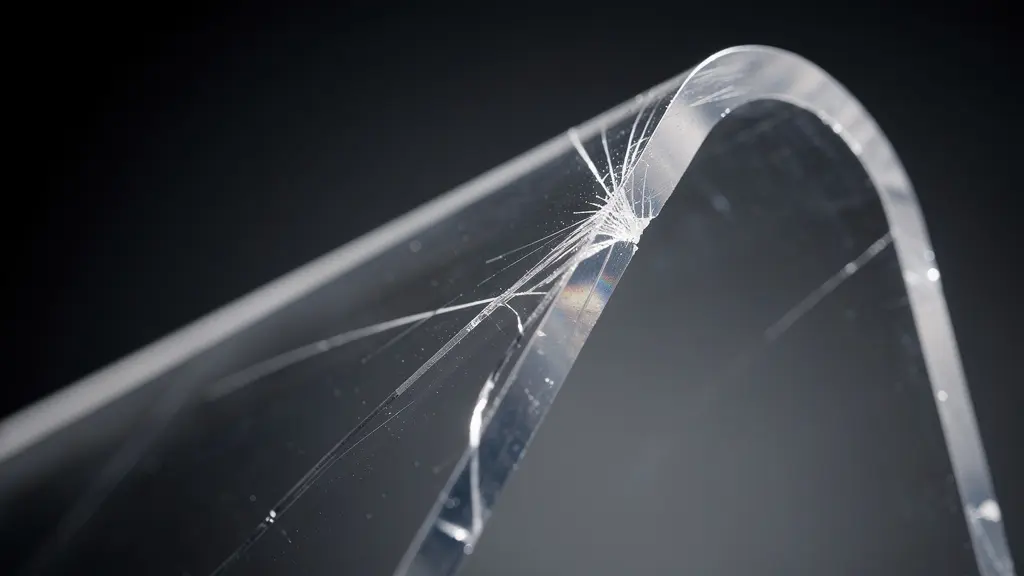 Cross-section view of nail showing stress points at the smile line where over-hardened nails typically break